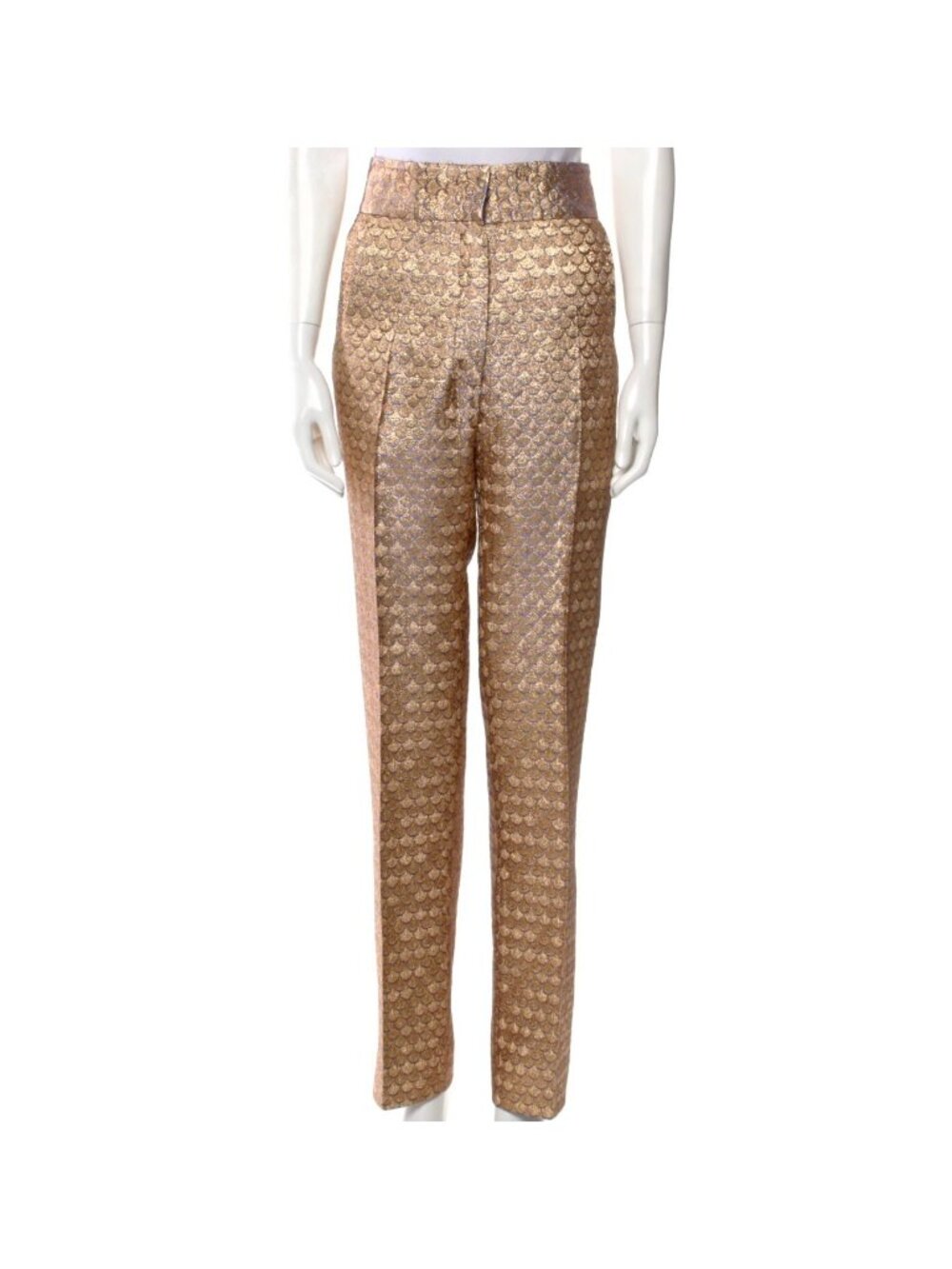 New L'Wren Scott pants 40 US 4 pants gold brocade Allegory of Love